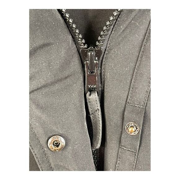 Soia & Kyo Parka Jacket Hooded with Coyote Fur Trim Coat Black Size Medium - Picture 9 of 14